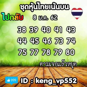 หวยหุ้นวันนี้ 8/1/62 ชุด 9