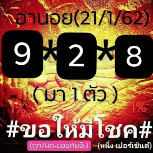 เลขเด็ดหวยฮานอย 21/1/62