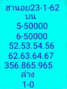 หวยฮานอยวันนี้ 23/1/62