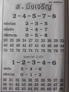 หวยส.มิ่งเจริญ 16/2/62