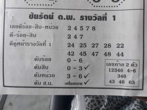 หวยชัยรัตน์ ต.พ.รางวัลที่ 16/2/62