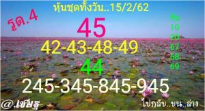 หวยหุ้นวันนี้ 15/2/62 ชุดที่ 1