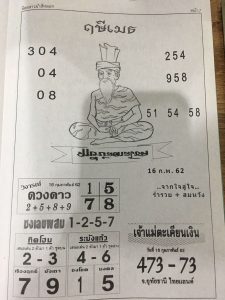 หวยฤษีเมธ 16/2/62