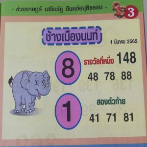 หวยช้างเมืองนนท์ 1/3/62