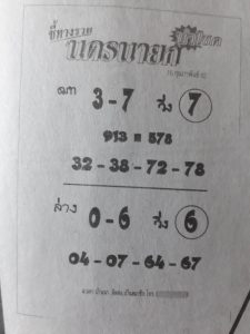 หวยนครนายก 16/2/62