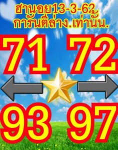 หวยฮานอยเลขดัง 13/3/62 ชุดที่ 9