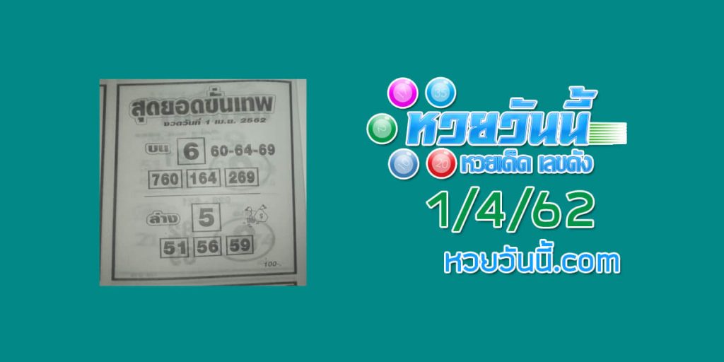 หวยสุดยอดขั่นเทพ 27/3/62