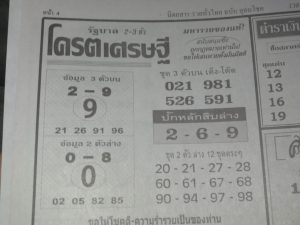 หวยโครตเศรษฐี 1/4/62