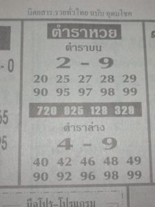 หวยตำราหวย 1/4/62