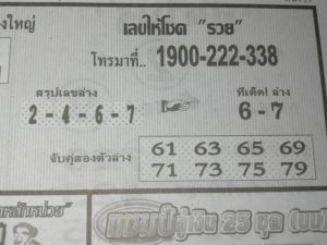 หวยเลขให้โชครวย 1/4/62