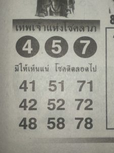 หวยเทพเจ้าแห่งโชคลาภ 16/3/62