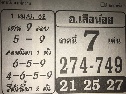 อาจารย์เสือน้อย 1/4/62