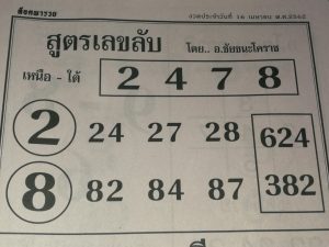 หวยสูตรเลขลับ 16/4/62