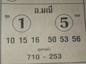 หวยอ.มณี 16/4/62