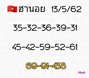 หวยฮานอยแม่นๆงวดนี้ 13/5/62 ชุดที่8