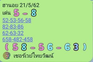 หวยฮานอยแม่น 21/5/62ชุดที่ 2