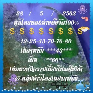 หวยหุ้นชุดเด่นทั้งวัน 28/5/62ชุดที่ 3