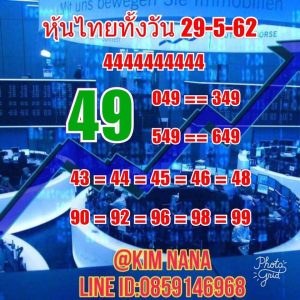 หวยหุ้นชุดเด่นทั้งวัน 29/5/62ชุดที่1