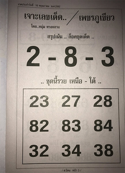 เจาะเลขเด็ด 16/5/62