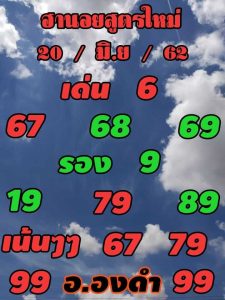 หวยฮานอยวันนี้ 20/6/62 ชุดที่2