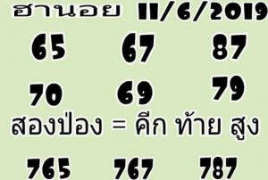 แนวทางหวยฮานอย 11/6/62 ชุดที่9