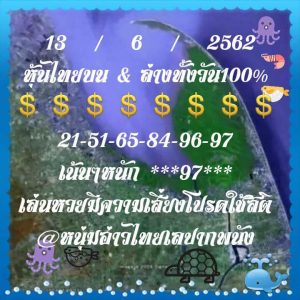 หวยหุ้นชุดเด่นทั้งวัน 13/6/62 ชุดที่8