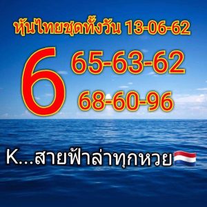 หวยหุ้นชุดเด่นทั้งวัน 13/6/62 ชุดที่9