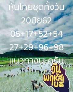 หวยหุ้นไทย 20/6/62 ชุดที่1