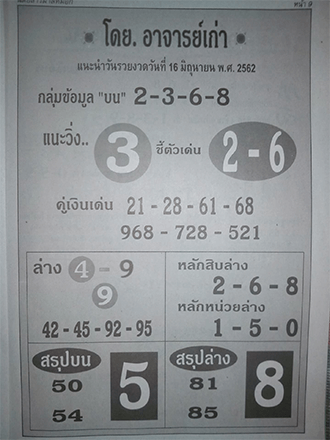 อาจารย์เก่า 16/6/62