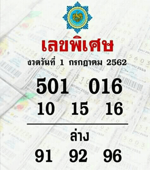 เลขพิเศษ 1/4/62