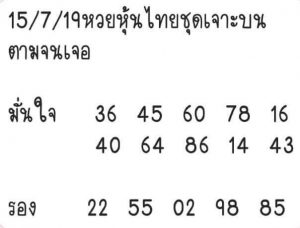 หวยหุ้นไทย 15/7/62 ชุดที่ 7