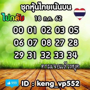 หวยหุ้นไทย 18/7/62 ชุดที่2