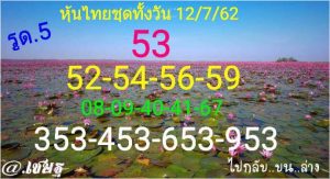 หวยหุ้นวันนี้ 12/7/62 ชุดที่4