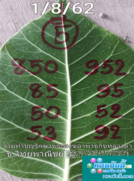 หวยใบโพธิ์ 1/8/62