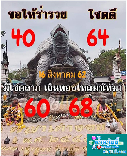 หวยพญาเต่างอย 16/8/62 ดูเลขเด็ดงวดนี้ อัพเดทแนวทางเลขเด็ด ...