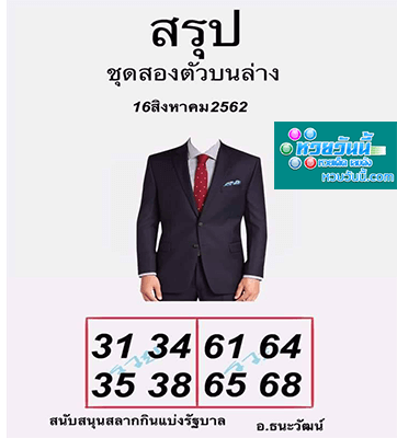 ชุดสองตัวบนล่าง 16/8/62