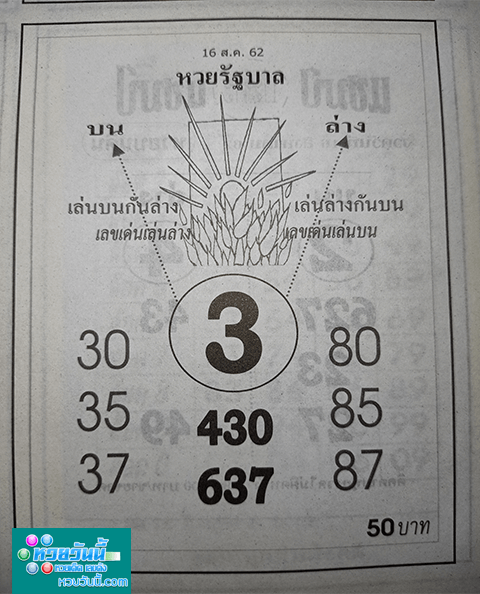 หวยรัฐบาล 16/8/62