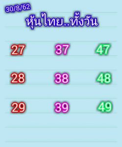 หวยหุ้นงวดนี้ 30/8/62 ชุดที่8