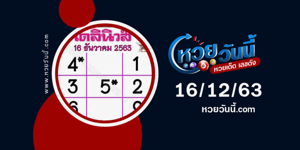 ปกหวยเดลินิวส์ งวด 16/12/63