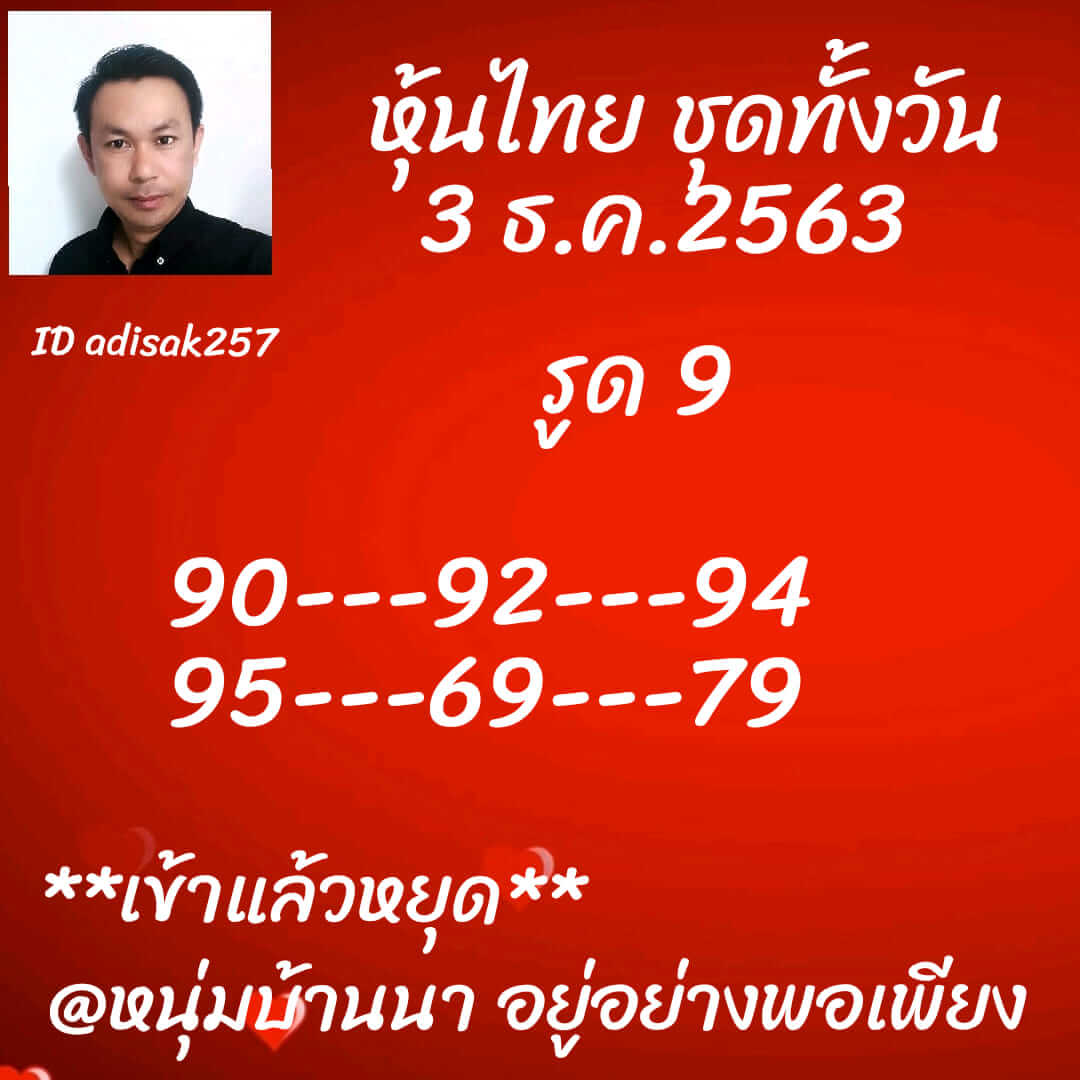 หวยหุ้นวันนี้ 3/12/63 ชุดที่15