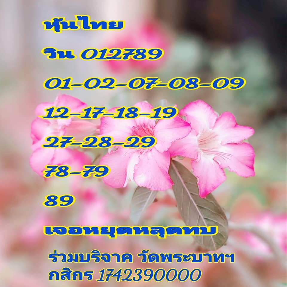 หวยหุ้นวันนี้ 28/1/64 ชุดที่3