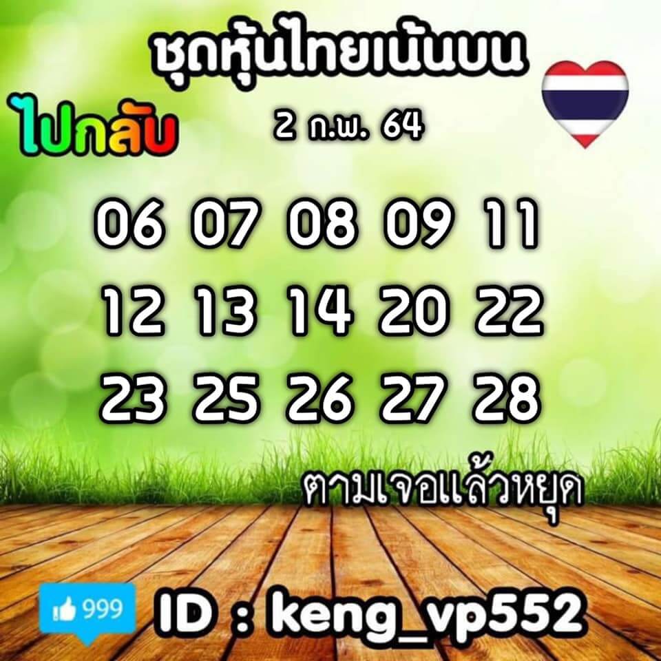 หวยหุ้นวันนี้ 2/2/64 ชุดที่3