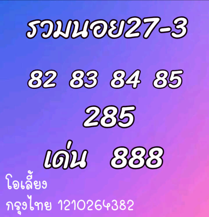 หวยฮานอยวันนี้ 27/3/64 แจกฟรี! สูตรเลขเด็ดฮานอย 3 รอบ เฮงๆรวยๆ