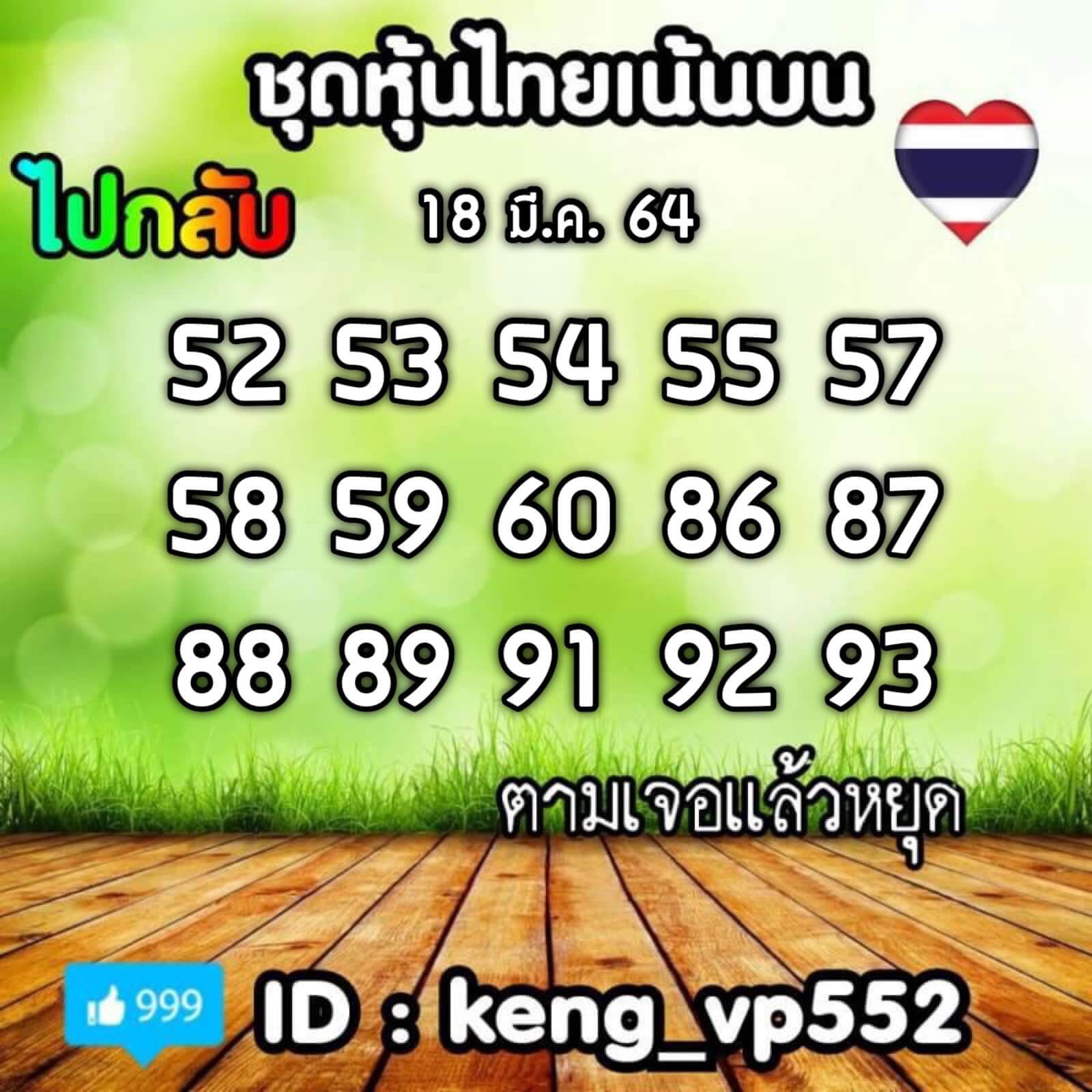 หวยหุ้นวันนี้ 18/3/64 ชุดที่11