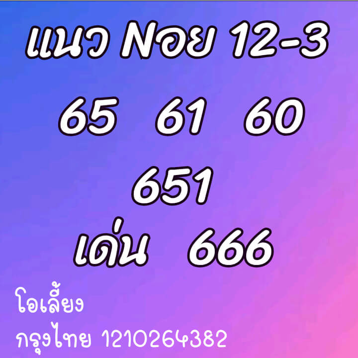 หวยฮานอยวันนี้ 12/3/64 ชุดที่15