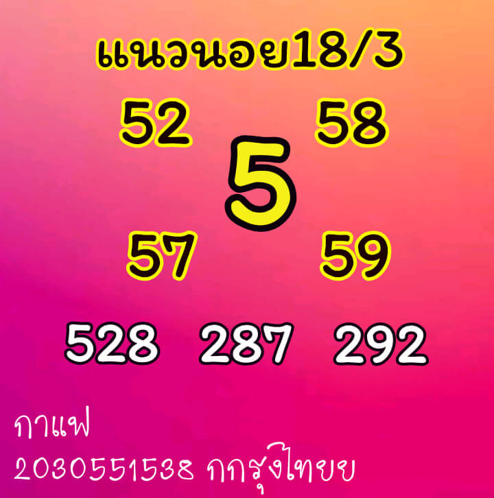 หวยฮานอยวันนี้ 18/3/64 ชุดที่13