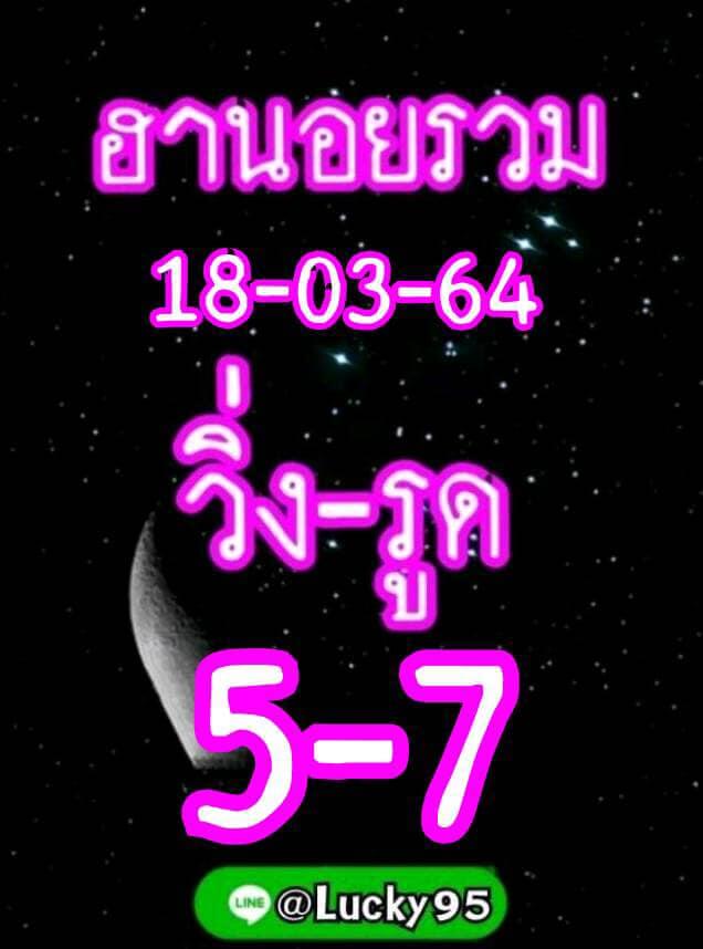 หวยฮานอยวันนี้ 18/3/64 ชุดที่2