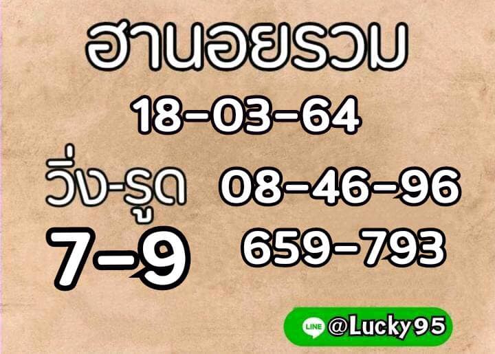 หวยฮานอยวันนี้ 18/3/64 ชุดที่5