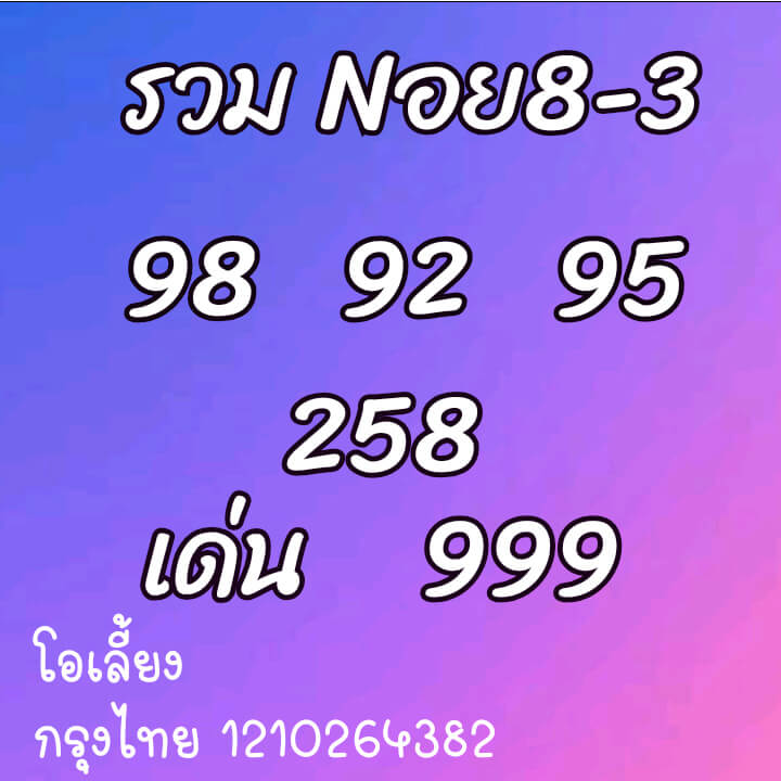 หวยฮานอยวันนี้ 8/3/64 ชุดที่14