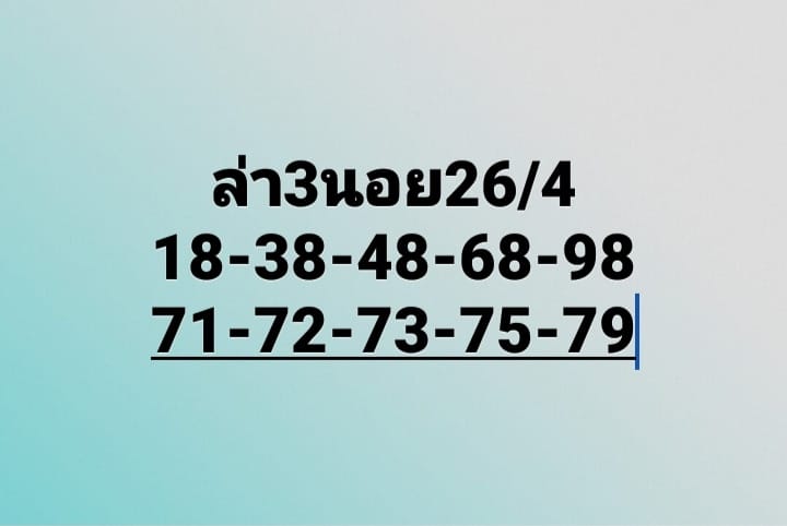 หวยฮานอยวันนี้ 26/4/64 ชุดที่15